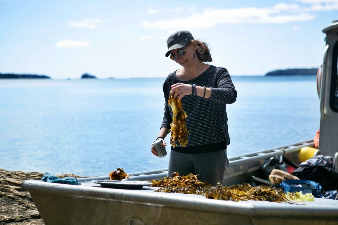 Chef Karina Working with Fresh Seaweed