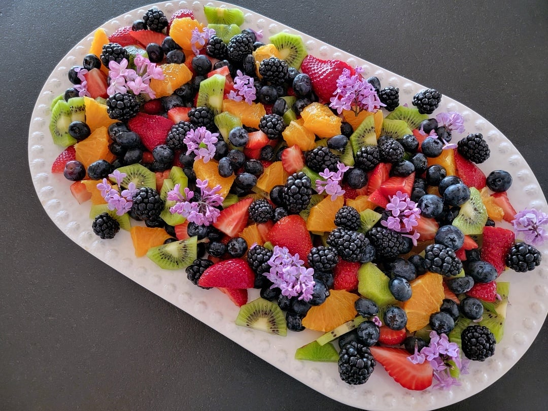 Fruit Salad with Lilacs