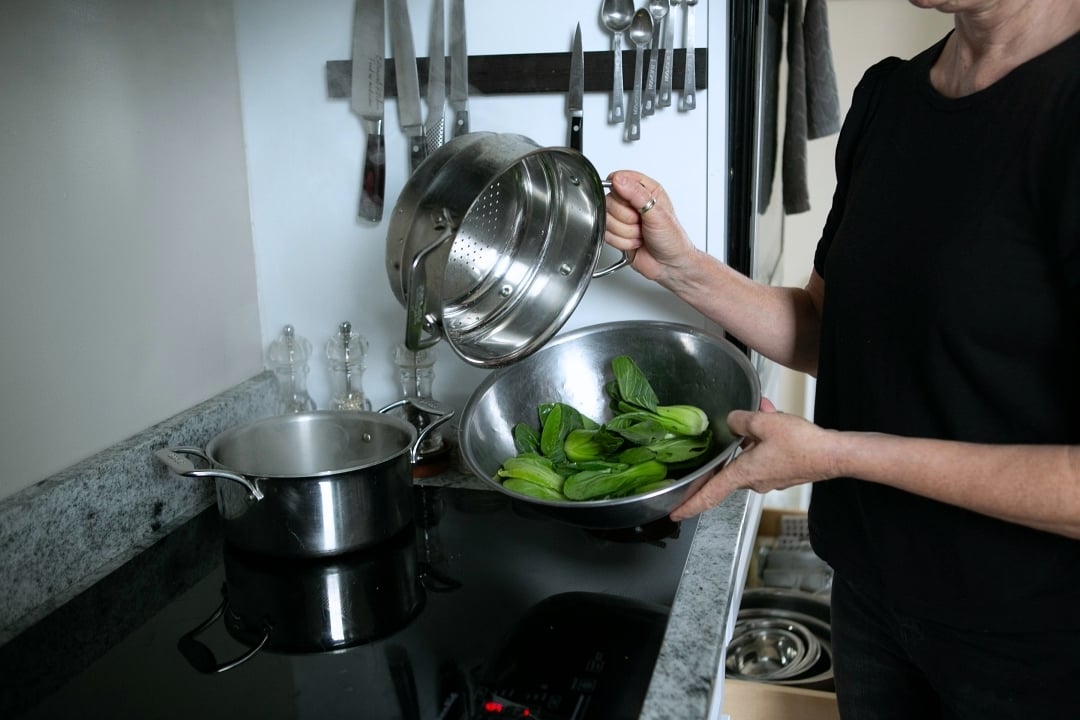 Steamed Bok Choy in a Bowl